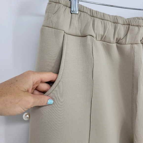 NEW Joh Apparel french scuba pearl long pant peacock tan beige cream XL wide - Picture 5 of 12